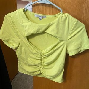 Green cropped top